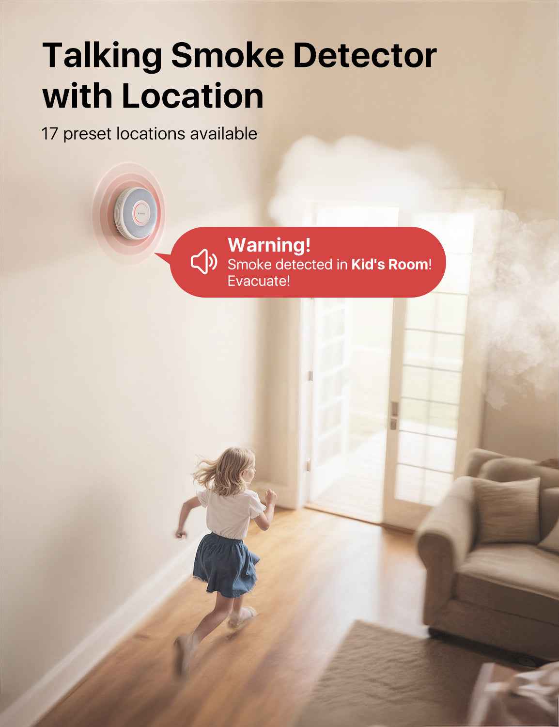 XS0B-iR Smart Smoke Alarm with Voice Alerts