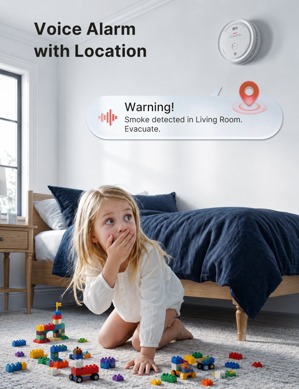 XP0J-SA Hardwired Smoke and CO Alarm with Voice Alerts