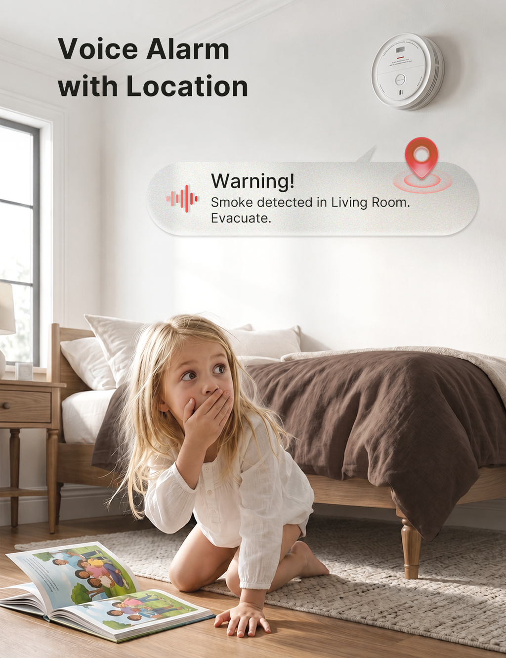 XP0J-iA Smart Hardwired Smoke and CO Alarm with Voice Alerts