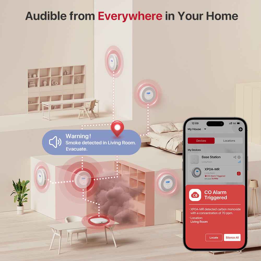 XP0A-MR Wi-Fi Smoke and Carbon Monoxide Detector | X-Sense