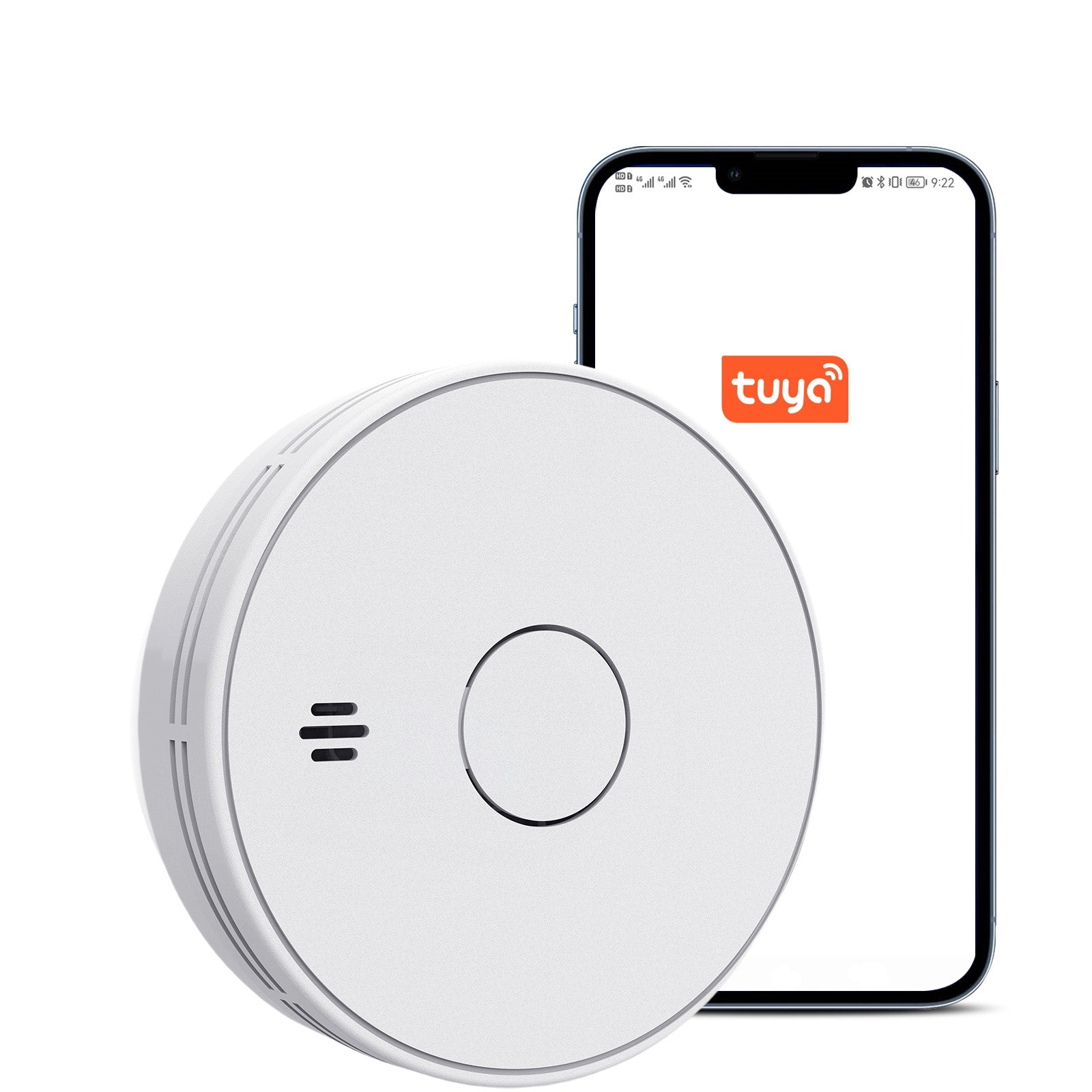 WiFi Smart Smoke Detector with Tuya App control, Wi-Fi Smoke Alarm with Sealed 10-Year Li-Battery, CE EN 14604, VS02W