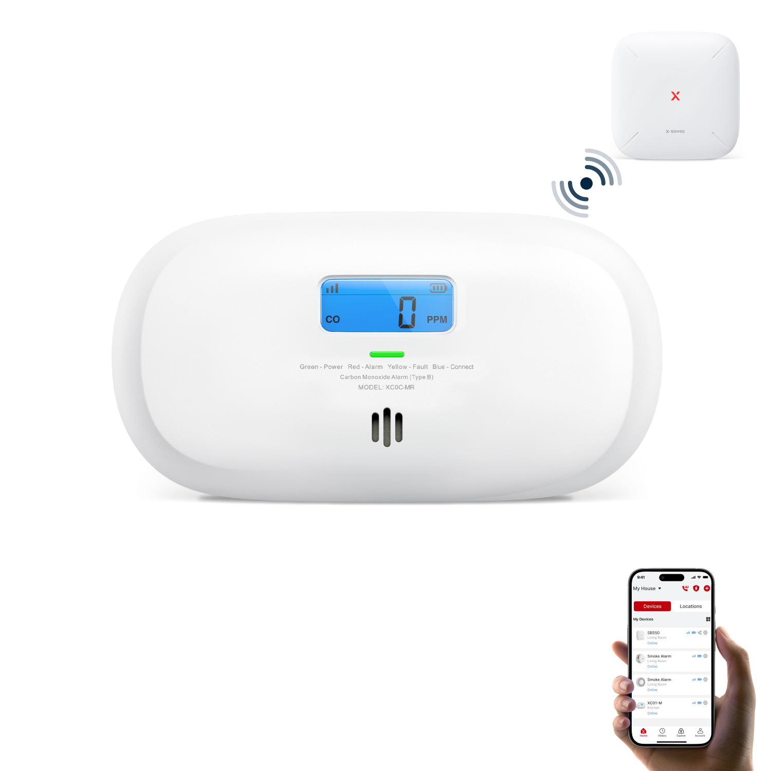 XC0C-MR Interconnected Smart Carbon Monoxide Alarm
