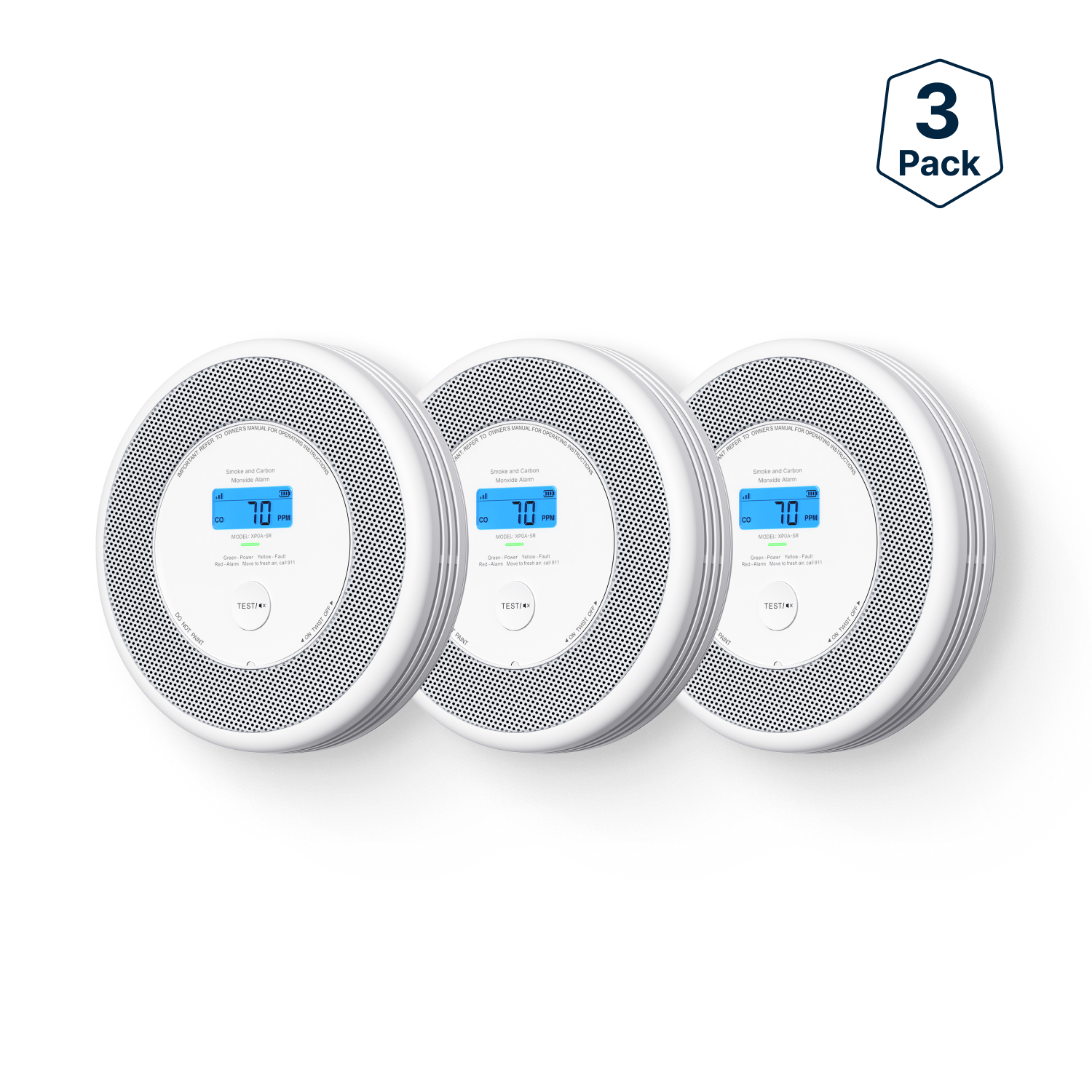 XP0A-SR Standalone Smoke and CO Alarm with Voice Alerts