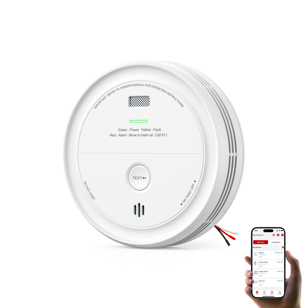 XP0J-iA Smart Hardwired Smoke and CO Alarm with Voice Alerts